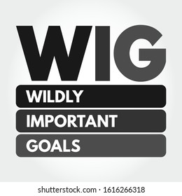 WIG - Wildly Important Goals acronym, business concept background