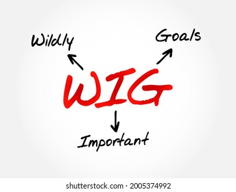 WIG - Wildly Important Goals acronym, business concept background