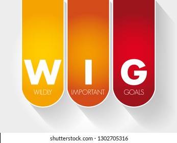 WIG Wildly Important Goals - highly important goals that must be achieved or no other goal matters, acronym text concept background