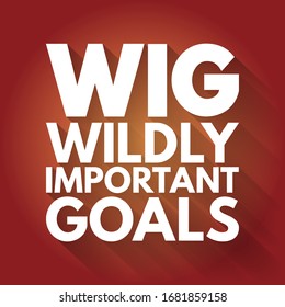 WIG Wildly Important Goals - highly important goals that must be achieved or no other goal matters, acronym text concept background