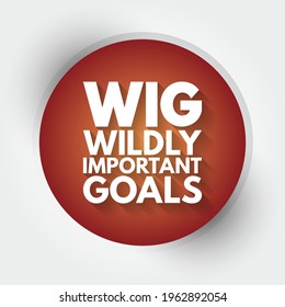 WIG Wildly Important Goals - highly important goals that must be achieved or no other goal matters, acronym text concept background