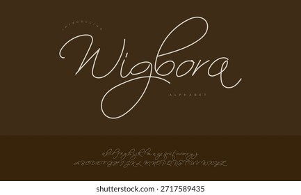 Wigbora Modern Unique Decorative Display Font Alphabet Vector For Logo