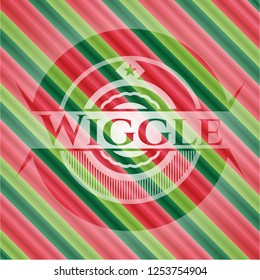 Wiggle christmas emblem background.