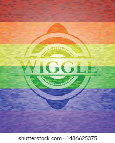 Wiggle lgbt colors emblem. Vector Illustration. Mosaic.