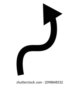 Wiggle and rise arrow icon. Vector.