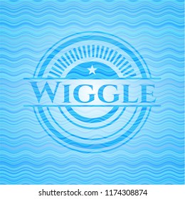 Wiggle water wave concept badge.