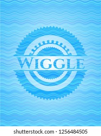 Wiggle water wave representation style badge.