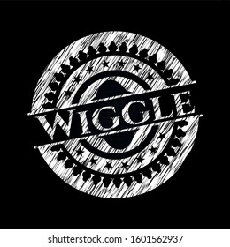 Wiggle written on a blackboard. Vector Illustration. Detailed.