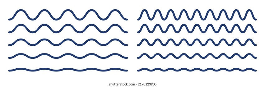 Vector de líneas de acurrucarse con fuerza. Juego de iconos de ondas de alternancia.