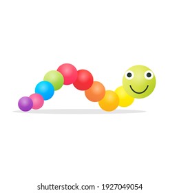 Wiggly worm cartoon icon. Clipart image isolated on white background.