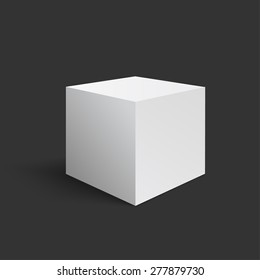 Wight 3D cube made in vector