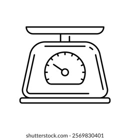 Wight scale icon with linear style. Simple weight scale vector illustration