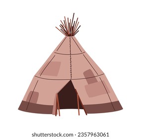 Wigwam, awning, carpa de la ilustración vectorial. Vivienda de los esquimales. Casa étnica tradicional en el polo norte, Antártida, en Siberia, Alaska aislada en fondo blanco