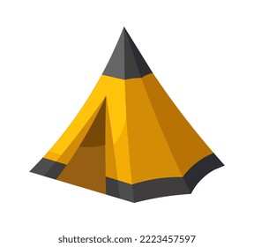 Wigwam camping tent isometric illustration