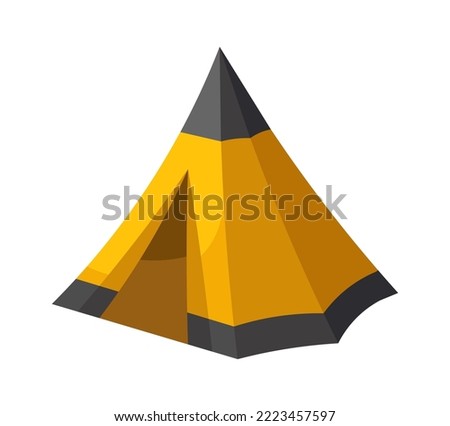 Wigwam camping tent isometric illustration