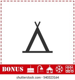 Wigwam icon flat. Simple vector symbol and bonus icon