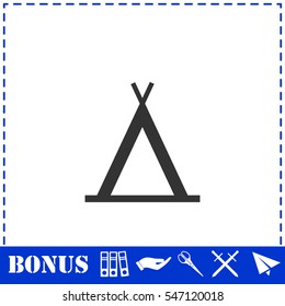 Wigwam icon flat. Simple vector symbol and bonus icon