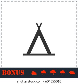 Wigwam icon flat. Simple vector symbol and bonus icon