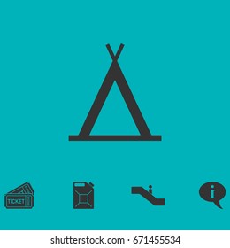 Wigwam icon flat. Simple vector symbol and bonus icon