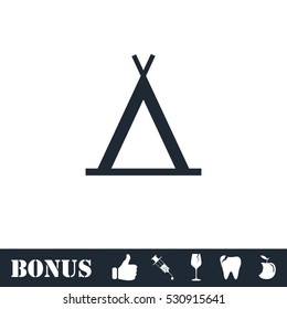 Wigwam icon flat. Vector illustration symbol and bonus pictogram