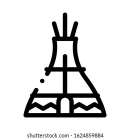 Wigwam Icon Vector. Outline Wigwam Sign. Isolated Contour Symbol Illustration