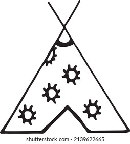 Wigwam illustration on a white background