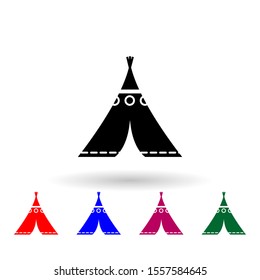 Wigwam multi color icon. Simple glyph, flat vector of wild west material icons for ui and ux, website or mobile application