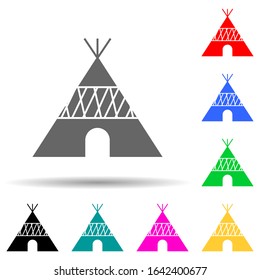 wigwam multi color style icon. Simple glyph, flat vector of house icons for ui and ux, website or mobile application