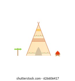 Wigwam on a white background. 