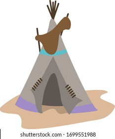 Wigwam small.Native American Tipi vector. Wigwam art