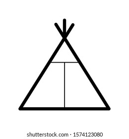 Wigwam symbol. The tepee is isolated on a white background. Tipi - dwelling Indians, vector stock illustration. 