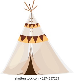 Wigwam vector illustration. Teepee home.