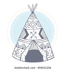 Wigwam vector illustration for t-shirt design prints and other creative projects