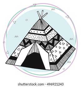 Wigwam vector illustration for t-shirt design prints and other creative projects
