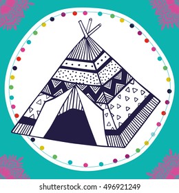 Wigwam vector illustration for t-shirt design prints and other creative projects