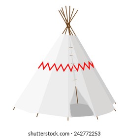 Wigwam vector isolated on white, teepee, native american