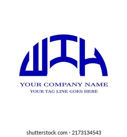 WIH letter logo creative design with vector graphic