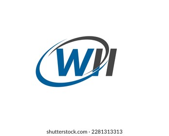 WII letter creative modern elegant swoosh logo design