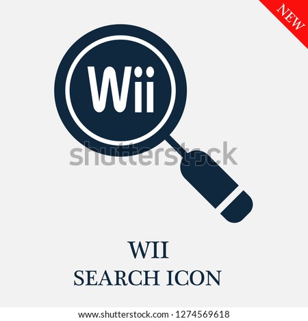 Wii search icon. Editable Wii search icon for web or mobile.