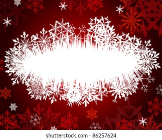 Wiinter christmas frame background with snowflakes elements