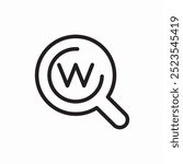 wiki search icon sign vector