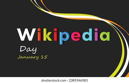 Día de Wikipedia. fondo, banner, tarjeta, afiche, plantilla. Ilustración vectorial.