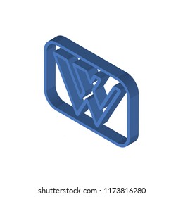 Wikipedia isometric left top view 3D icon