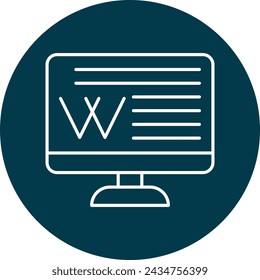 Wikipedia Line Circle Icon Design For Personal And Commercial Use.