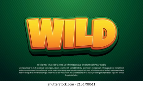 Wild 3d Style Editable Text Effect Template