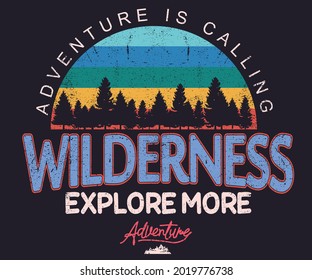 Wild adventure graphic t shirt design. Climbing vector artwork for tee, sweatshirt, sticker, poster and other uses.