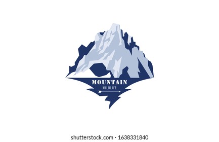Wild adventure mountain logo design vector illustration