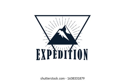 Wild adventure mountain logo design vector illustration