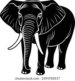 Wild African Elephant Silhouette act