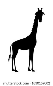 wild african giraffe animal silhouette icon vector illustration design